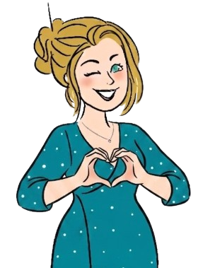 Illustration d'une femme souriante faisant un cœur avec ses mains, pour la FAQ sur la chasse immobilière PMR dans les Hauts de Seine.