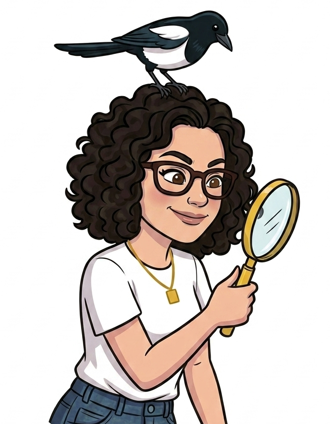 illustration Charlotte FOURNEL tenant un loupe pour examiner l'accessibilité